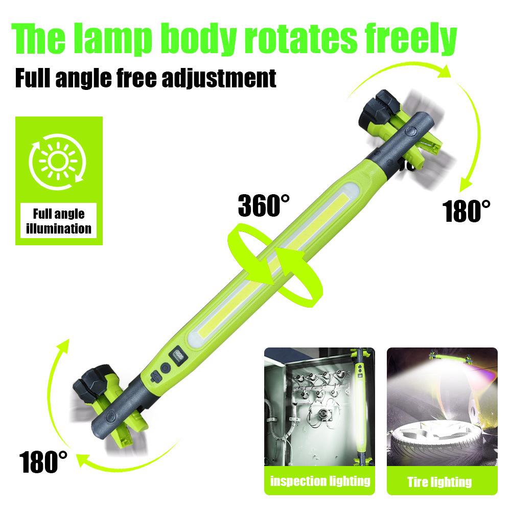 High Lumen Rechargeable LED Work Light for Car Emergency Repair Powerful Magnetic Flashlight with Hooks and Magnetic Base