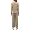 Fashion Women's Spring And Summer Short Sleeved V-neck Top Loose Wide Leg Pants Set