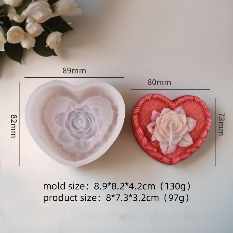DIY Silicone Candle Mold Rose Heart Angel Handmade Gypsum Scented Soap Mould 3D Craft Fondant Chocolate Baking Decoration Tool