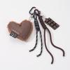 Ins Stylish Chocolate Heart Lanyard Keychain Y2K Vintage Handmade Braided Rope Keyring Bag Charms Car Key Holder Gifts