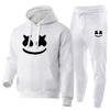 Marshmello Smile Face Hoodie Jogginghosen Set Unisex Oversized Lässig Winter Trainingsanzug