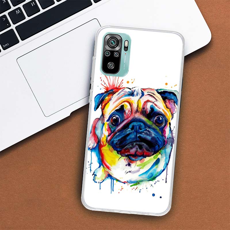 French Bulldog Dog Pug Phone Case For Xiaomi Redmi Note 10 Pro Max 10S 9 9S 9T 8 8T 11T 11S 11 5G 11E 7 6 5 4X Coque Cover