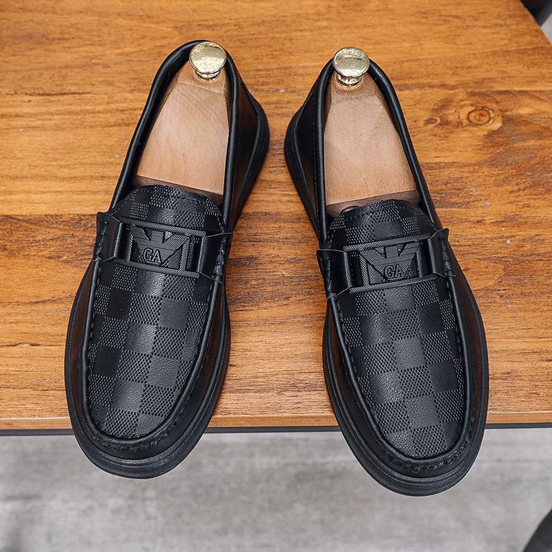 Men's shoes autumn and winter new men's casual leather shoes men's British wind shoes men's one-pedal leather shoes men