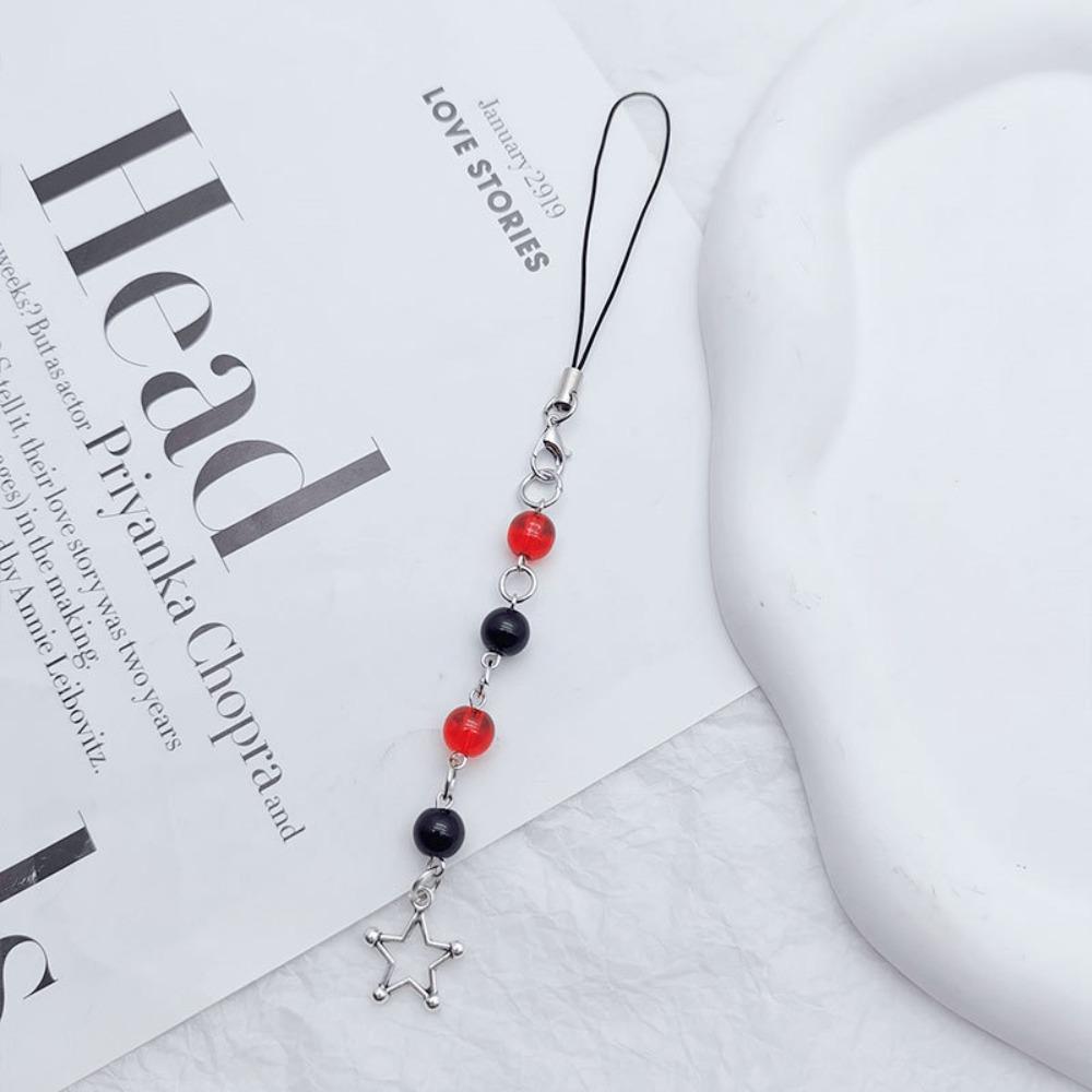 Key Cord Y2K Star Phone Chain Phone Charm Beaded Phone Lanyard Y2K Phone Charms  Bag Decoration