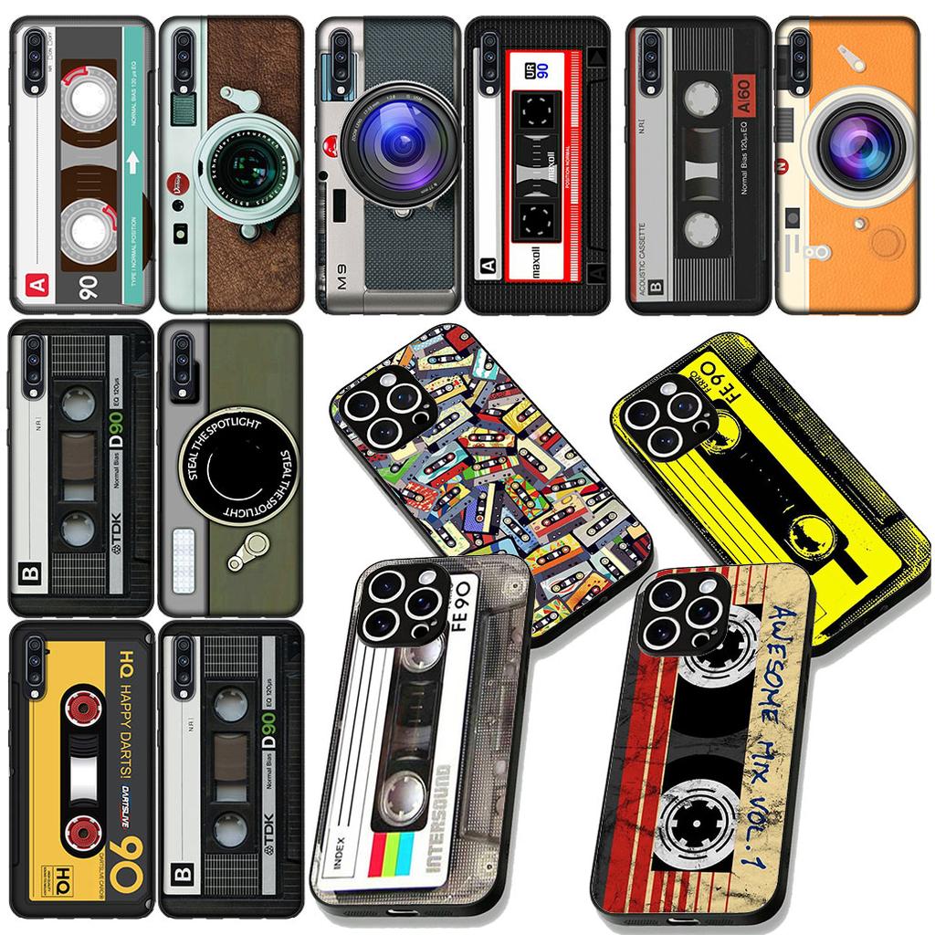 Retro Camera Vintage Cassette Tape Phone Case for Samsung Galaxy Note 20 9 10 S8 S10 Lite S9 Plus A54 A53 A21S S10E A17 Cover