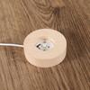 Runde Holz Lichtbasis USB mit Schalter LED-Licht Drehbarer Präsentationsständer Lampensockel Heimdeko