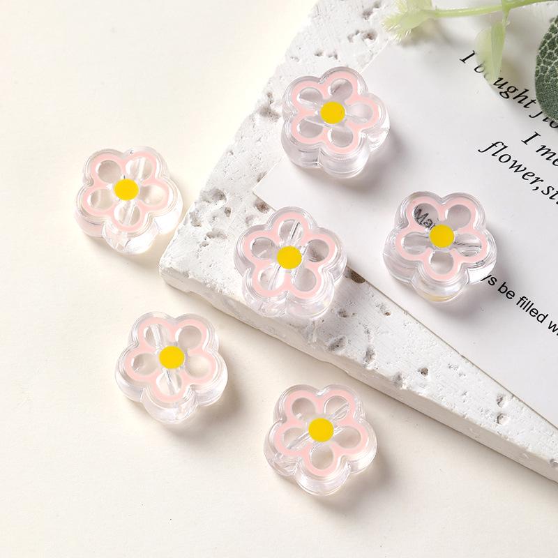 Acrylic Five-Pointed Star Flower Beads for DIY Jewelry Accessories