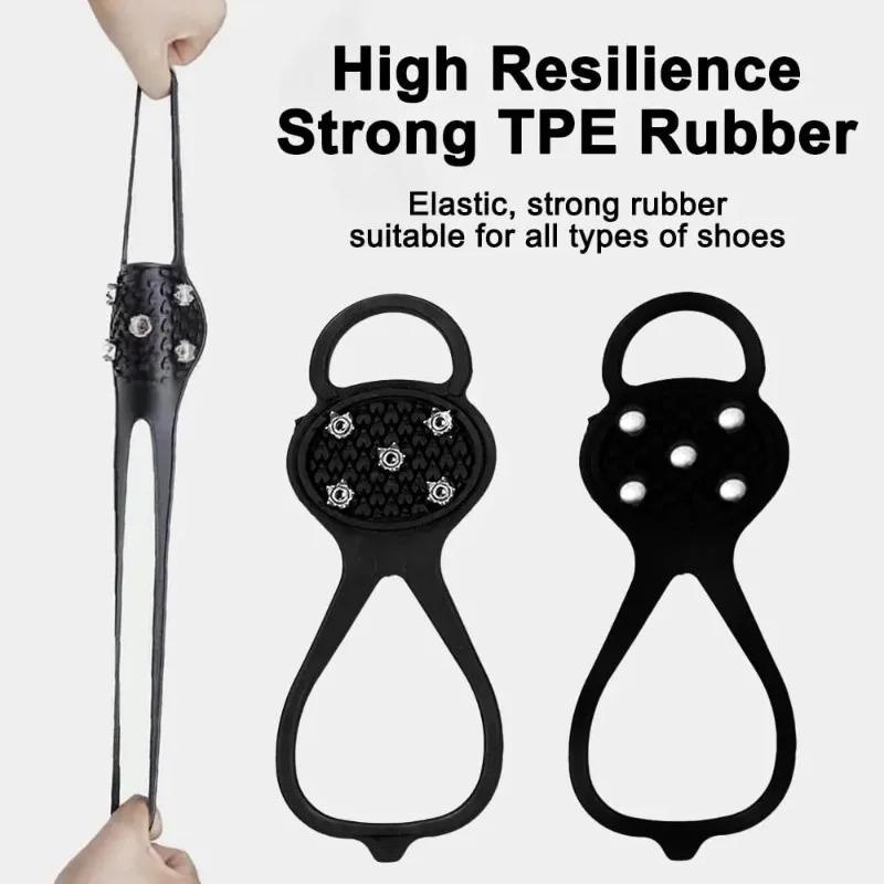 Outdoor Ice Cleats Crampons Anti Slip Shoe Covers Spikes Chains for Walking on Snow and Icy Roads Winter Climbing Hiking Gear