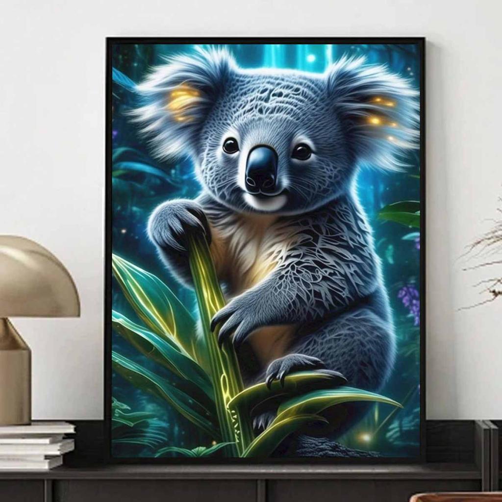 Animal Diamond Painting Painting Kit, 5D Koala Gemstone Diamond Embroidery Craft DIY Artwork Decoration Home Wall Mural