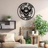 1pc Custom Death's Head Wall Art, Personalized Skull Crest, Rustic Metal Ornament for Lounge, Office, Veranda, Deck, Gift, Custom Sign.