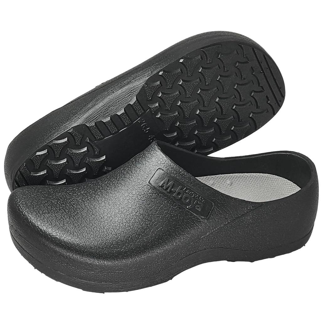 Kintarila Chef Shoes, Black, Kitchen Clogs, Non-Slip, Waterproof, PVC Resin, for Men and Women, S076 (Black, 40cm, 25.0cm)