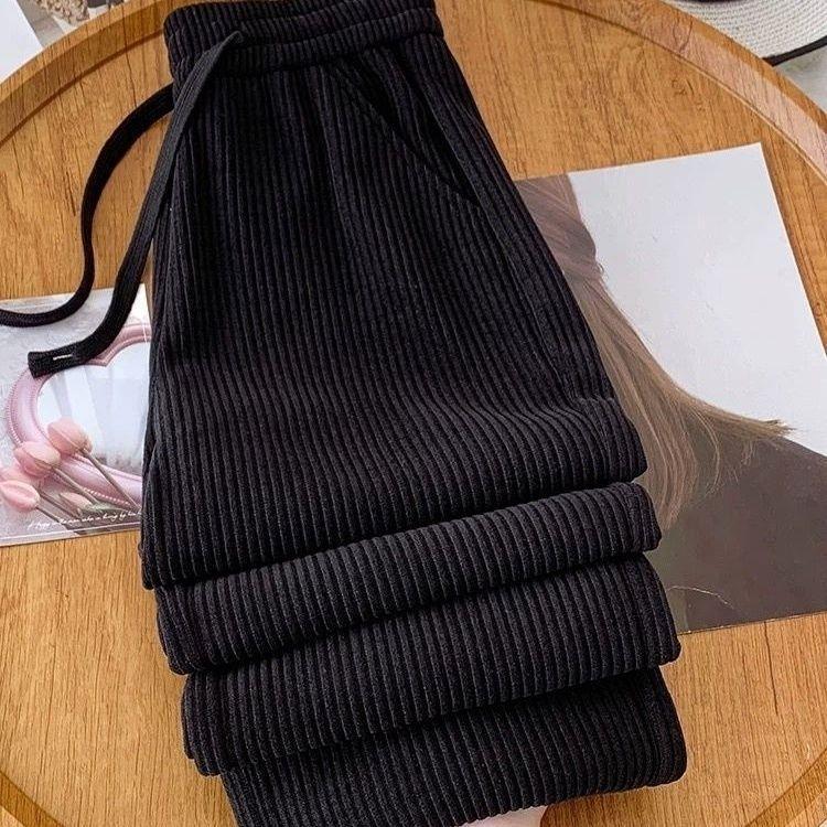 

Women s High-Waist Wide-Leg Velvet Pants - Winter 2025 Collection, Plus Size, Casual Straight-Leg Style L (105-115 jin)