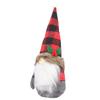 Santa Doll Ornament Red Black Plaid Hat Faceless Cloth Statue Holiday Decoration for TV Cabinet