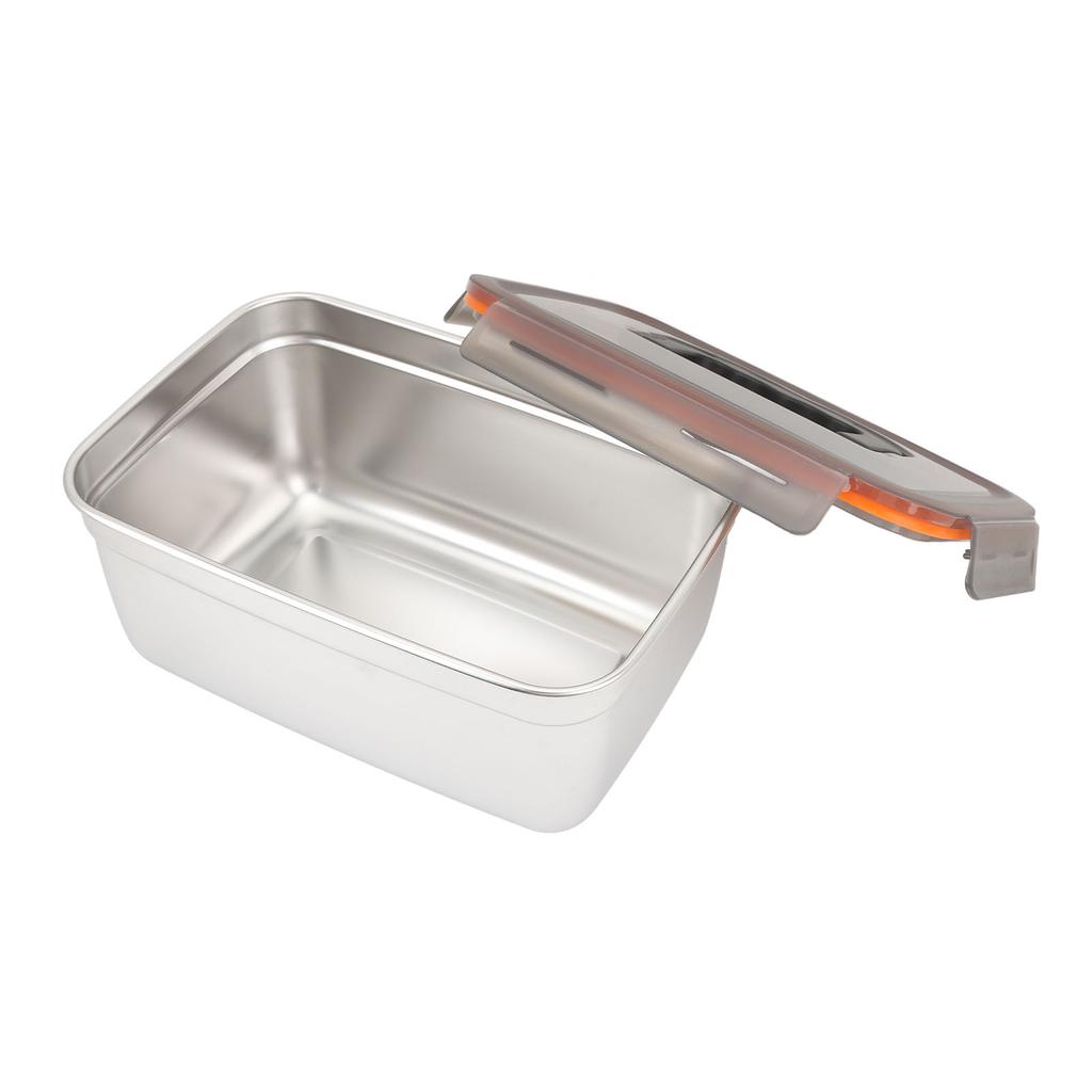 304 Stainless Steel Food Storage Container Metal Sealed Lunch Box with Handle for Home Refrigerator