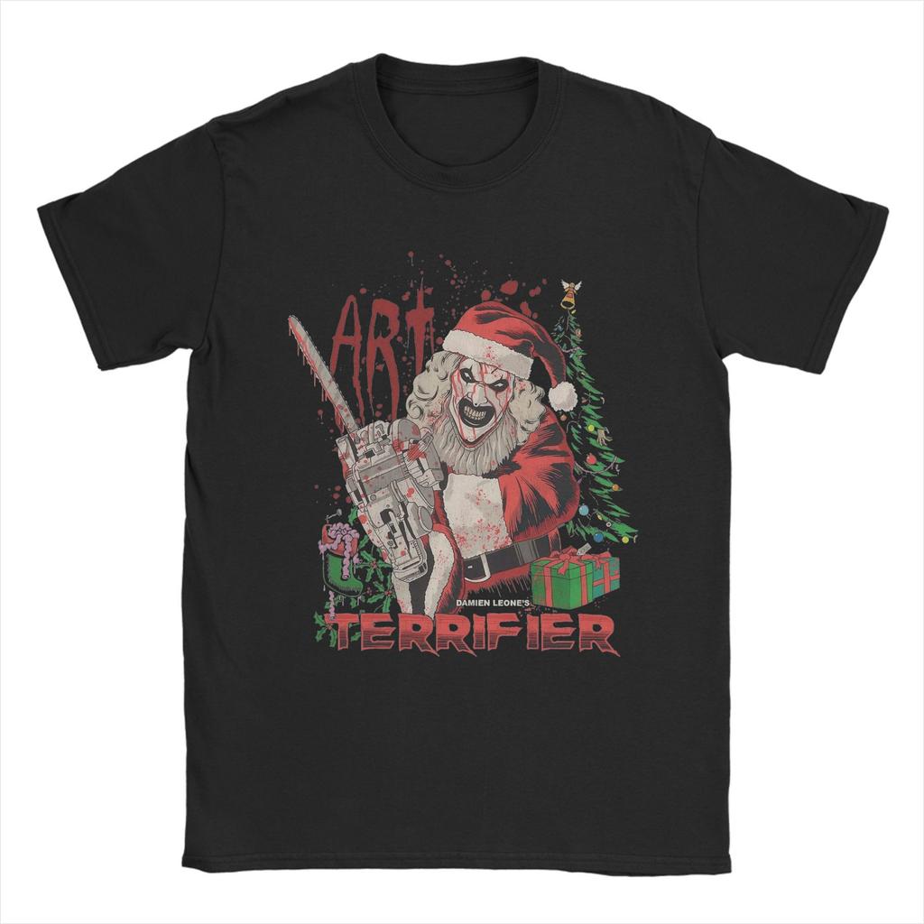Terrifier Clown Milk And Carnage Red Christmas 90s T Shirt Men's 100% Cotton T-Shirts Crew Neck  Tee Shirt Short Sleeve Clothing