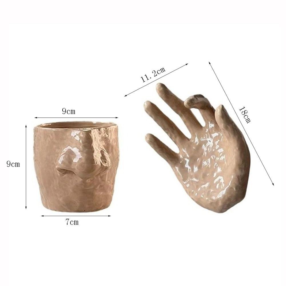 Multifunktionaler Pinselhalter Keramik Stifthalter Tasse Becher Kaffeetassenset Heimdekoration