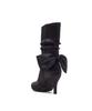 Ssimeez Satin Ribbon Heeled Boots (Black)