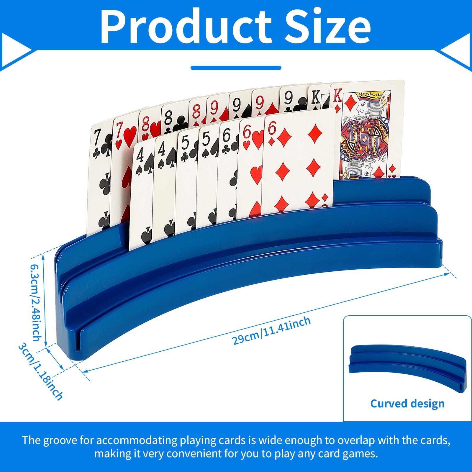 

4Pcs Curved Playing Cards Holder Plastic Non Slip Hand Free Poker Base Stand Party Cards Games Accessories for Children Adult