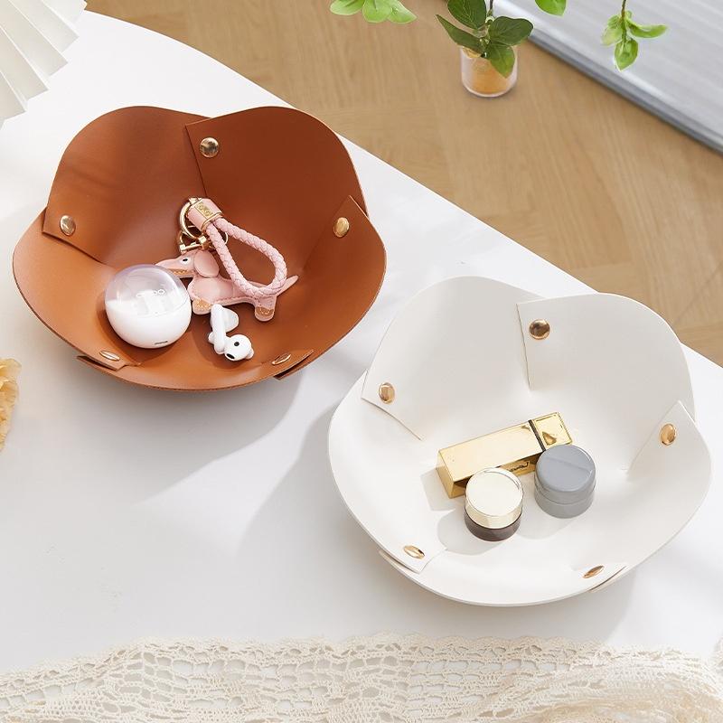 1PC Jewelry Tray Foldable Organizer Key Dish Decorative Tray for Vanity Entryway Nightstand Trinket Holder