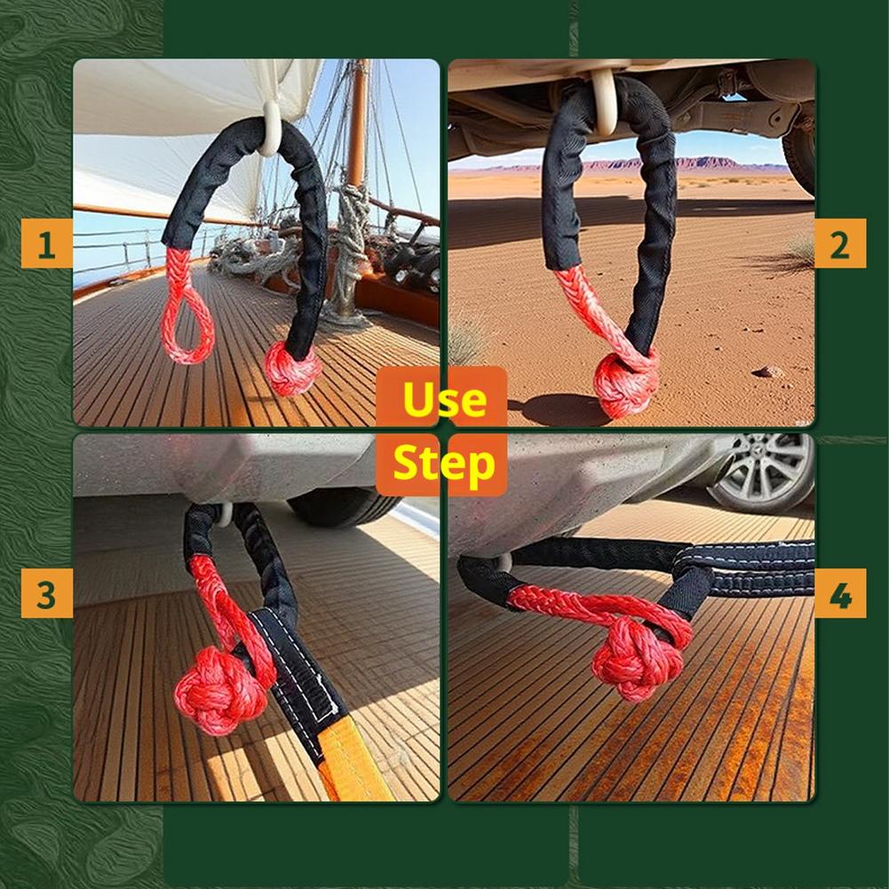 Lano k navijáku Syntetické měkké oko Nebo sada recovery kroužků Odolná oka Ochranný návlek Pro recovery nákladního vozidla