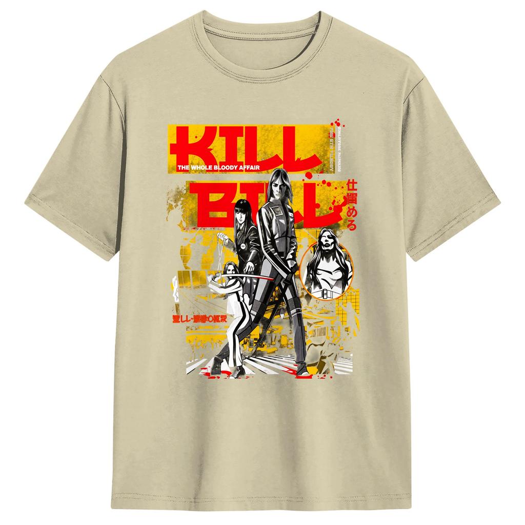 KILL BILL THE WHOLE BLOODY DROP Pure Cotton TShirts Trendy Cool Tee Shirt for Unisexs Summer Y2K Basic Print Short Sleeve Tees