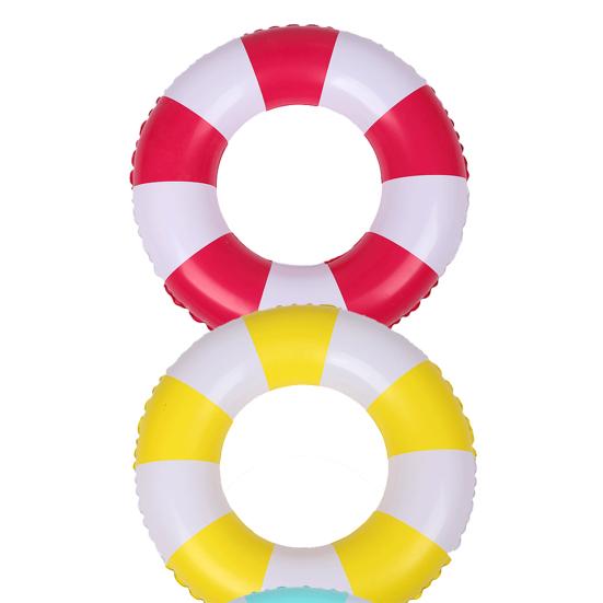 Kinder Schwimmring Starker Auftrieb Buntes Streifenmuster Verdickte Schwimmflügel Umkippsicher PVC Poolwasser Aufblasbarer Schwimmkreis Wasserspielzeug