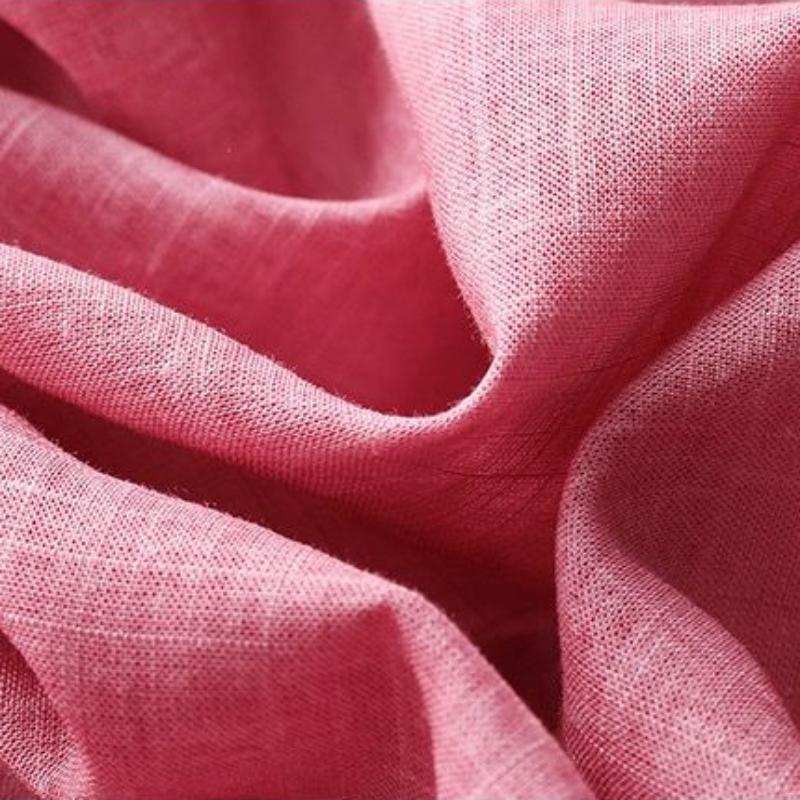 Women Round Collar Solid Color Dress Ladies Mid-length Waist Long Skirt Cotton A-Linen Dresses Women Clothing