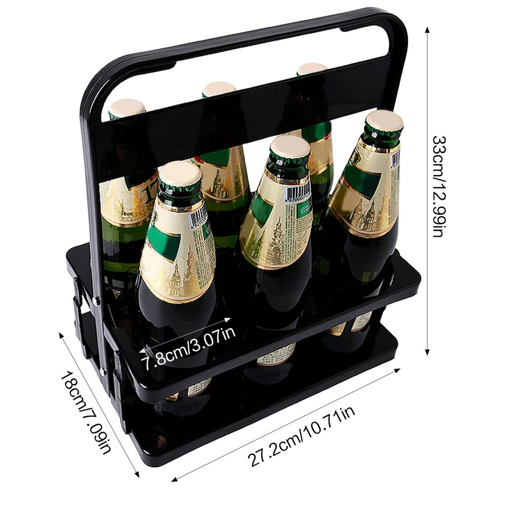 Foldable Plastic Wine Carrier Easy To Carry Wine Basket Beer Tote for Daily Use KTV and Party