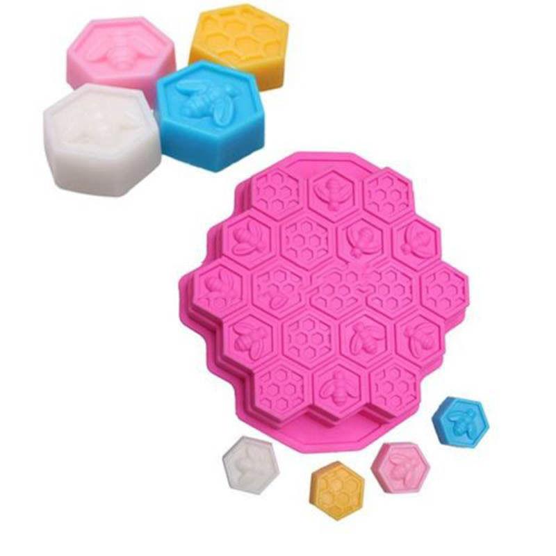 Silicone Mold 19 Cell Honey Comb Bees Mold Beeswax Pan Cake Jelly Chocolate Mold DIY Cake Decoration