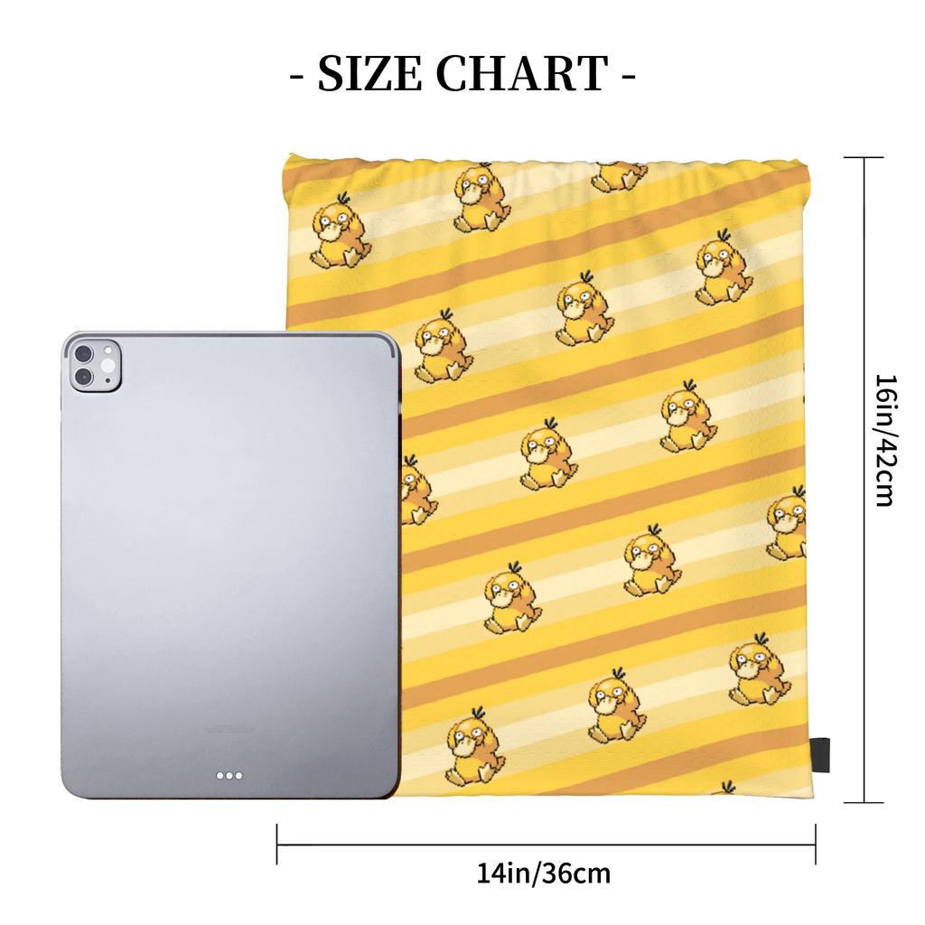 Custom P-Psyducks Drawstring Backpack Sports Gym Bag for Women Men Manga Shopping Sackpack