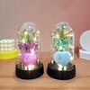 1 Piece Valentine's Day Gift Gypsophila Love Heart Flower Bouquet With Lamp Night Light Acrylic Cover Home Decoration Crafts
