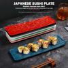 Creative Multicolor Sushi Plate Stone Grain Flat Design Restaurant Plate Long Size Rectangular Shape Dessert Plate Sushi Serving