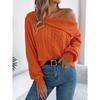 Autumn and Winter Women's Casual Sexy Lapel Strapless Twist Long Sleeve Pullover Sweater