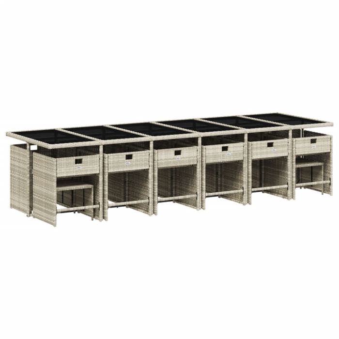 VidaXL Ensemble à Manger de Jardin avec Coussins 17 pcs, Table et Chaise de Terrasse, Meubles de Patio, Mobilier 3211187