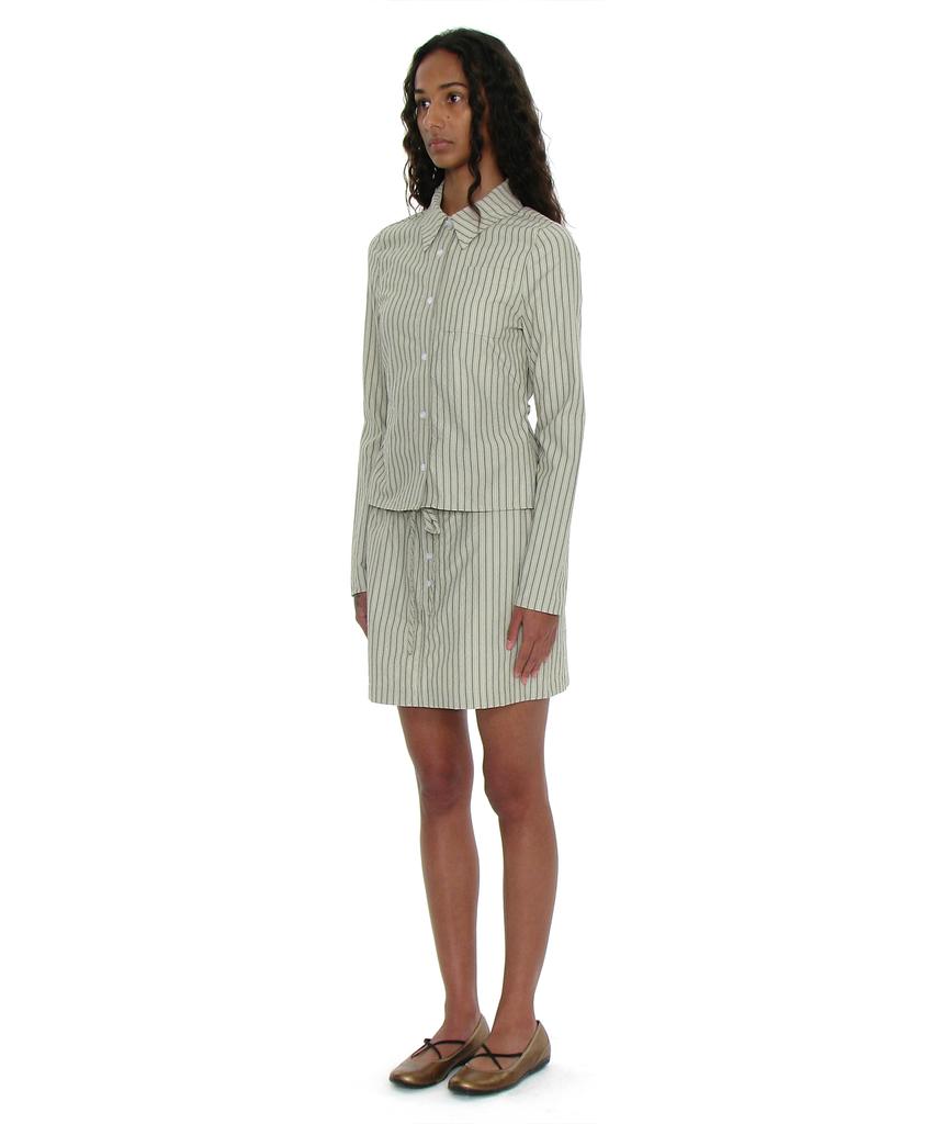 Partimento Woman Pwc Easy Mini Skirt_Green Stripe