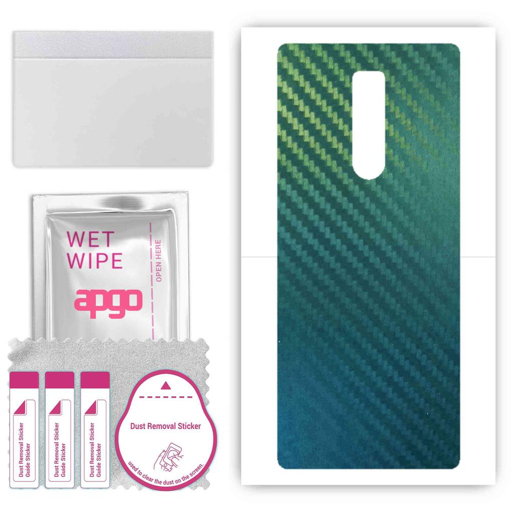 apgo Protective Skin Sticker for the Back Compatible with Sony Xperia 1, Wrap Film, Foil, Vinyl - Pattern Carbon Chameleon CAKA1