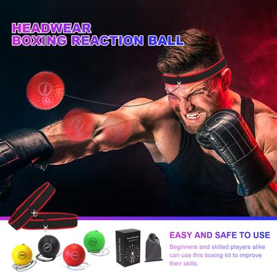 Gym Exercise Boxing Ball with Headband Boxing Punching Balls Raising Reaction Head-Mounted for Hand-Eye Coordination Training