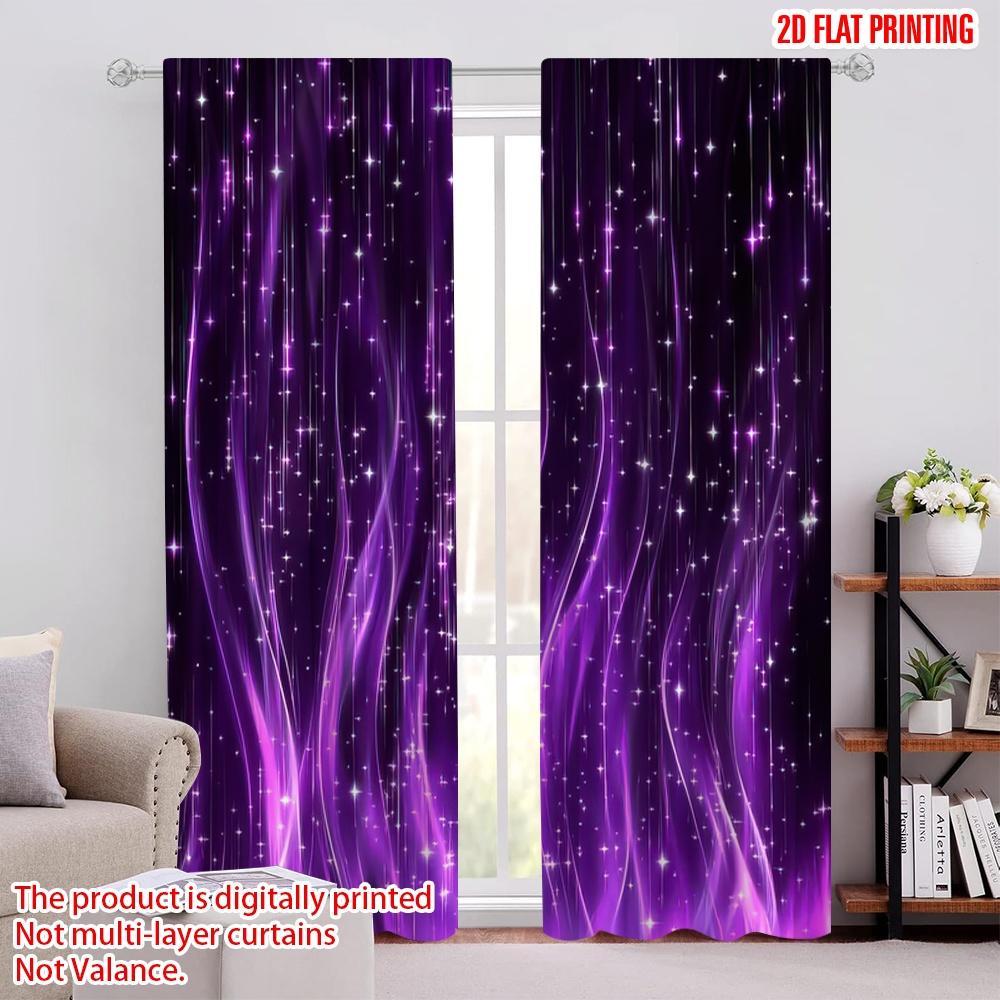 

2D flat printing 2pcs Curtains Purple Protecting Privacy Wall Decor Suitable for Multipurpose Event Decoration 140.00×240.00 cm 2pcs