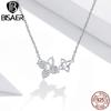 Bisaer Colier cu flori 925 argint sterling clar CZ colier cu perle pentru femei nunta logodna bijuterii fine