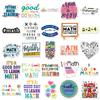 50 Math Doodle Stickers for Water Bottles Laptops Phone Cases Fun Cartoon Decals with English Slogans