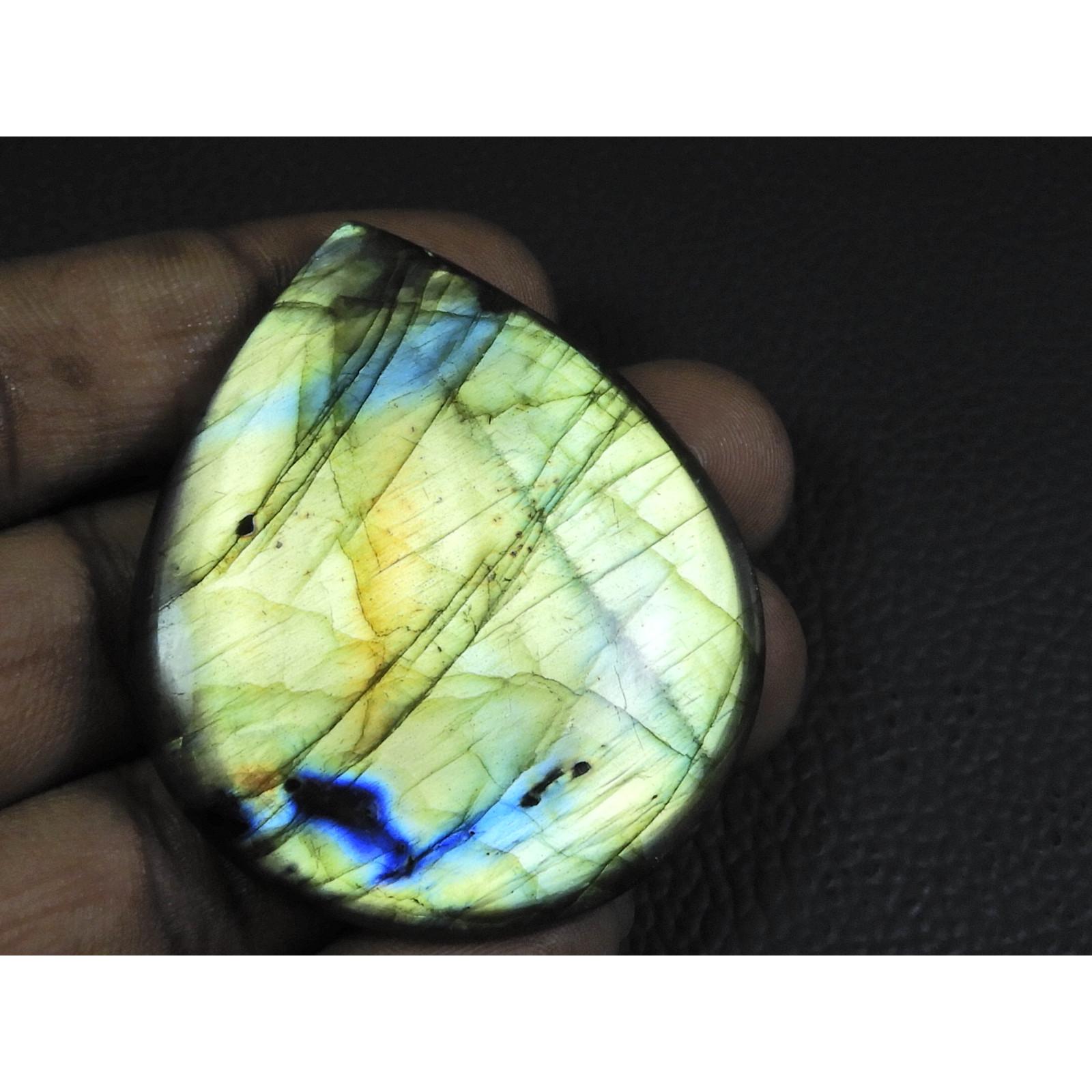 

45X52X06MM Natural Labradorite Multi Pear Cabochon Loose Gemstone 129Cts. B-155
