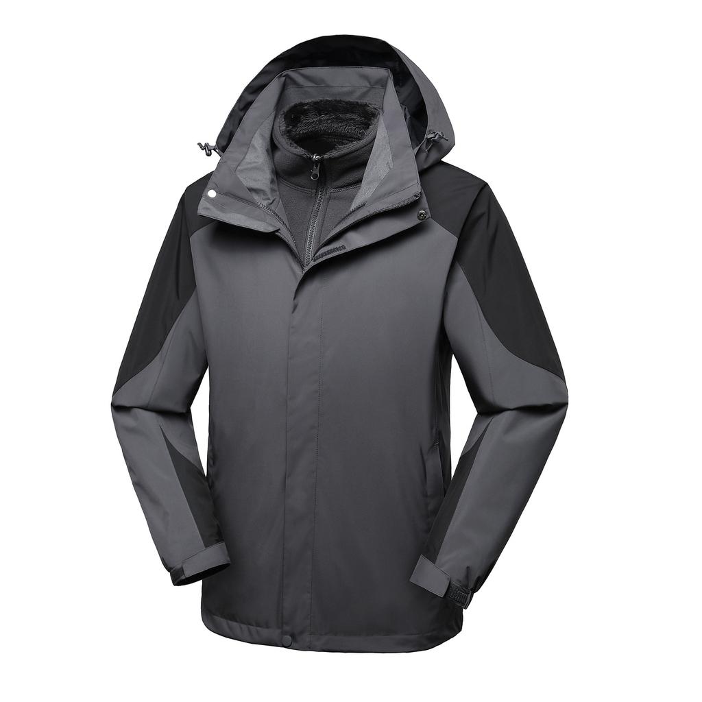 Winter Jacket Men's and Women's Color Matching Army Green Heat-sealed Waterproof Velvet Thick Jacket