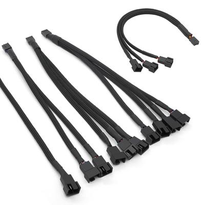 4 Pin Pwm Fan Kablosu 1 ila 4/3/2/1 Yollu Ayırıcı Siyah Kılıflı 27cm Uzatma Kablosu Konnektörü Pwm Uzatma Kabloları #469276