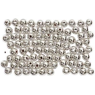 Decorative Beads - Silver - 4 Mm - 150 Pcs - Plastic - Mixed