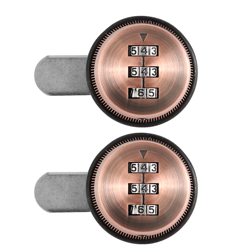 2pcs Zinc Alloy Mechanical  Password 3-Digit Code Mailbox Cabinet LockBlack 30mm/1.18in