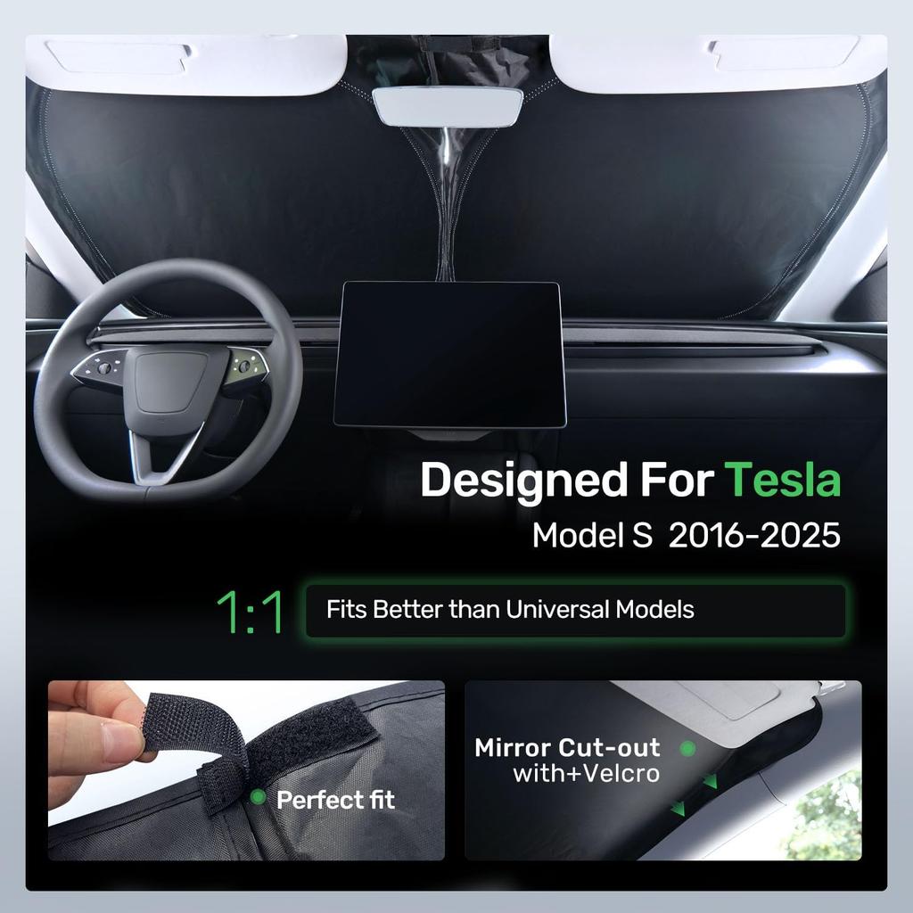 2025 Upgraded Zanch Car Front Windshield Sun Shade- Ultimate UV Protection & Heat Reduction|OEM Design|Innovative No Light Leakage Technology|4-Layer