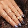10-Piece Star and Moon, Heart, and Leaf Knuckle Ring Set - Creative Retro Women's Rings