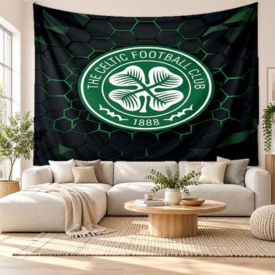 Nástěnná tapiserie Celtic FC, Nástěnná dekorace z měkké látky, Dekorativní pozadí pro ložnici, Domácí nástěnné umění