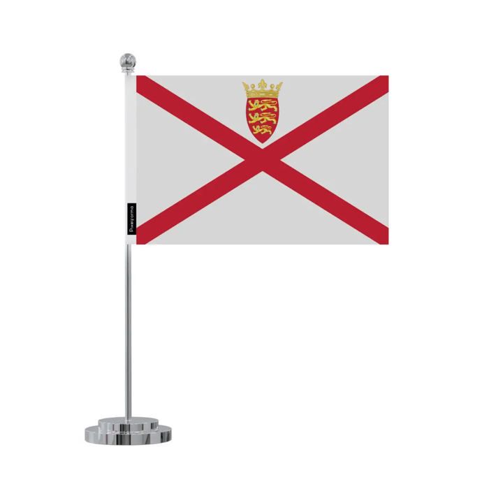 Drapeau De Bureau - Jersey - 14 X 21 Cm - Polyester - Impression Recto/verso - Acier Inoxydable