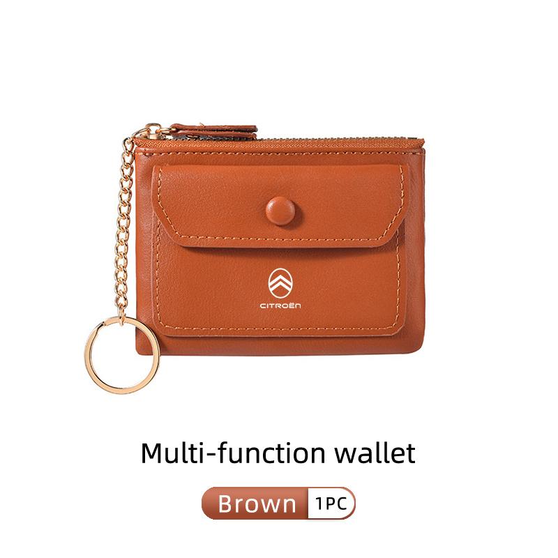 

Leather Wallet Purse Key Holder Pocket Card Storage Coin Pouch For Citroen C5 C1 C2 C6 C4L DS3 DS4 DS5 C-Elysee Grand Berlingo